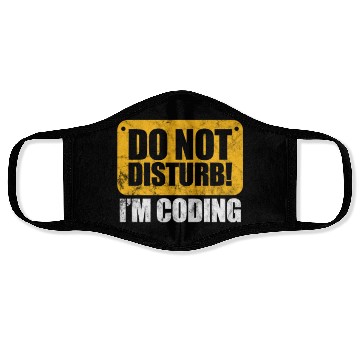 Discover Do Not Disturb I'm Coding Vintage, Programmer Face Masks