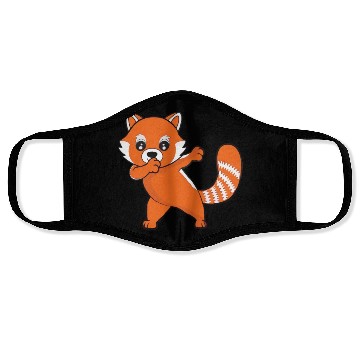 Discover Dabbing Red Panda Cherry Blossoms Bamboo Face Masks