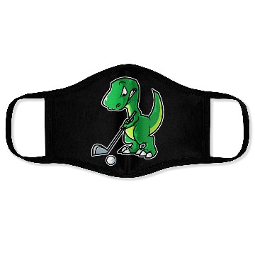 Discover Tyrannosaurus Golf Player Golfer Golfing Funny Face Masks