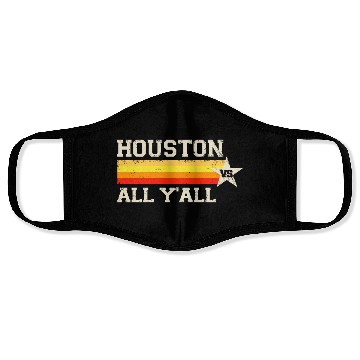 Discover Houston vs All Y'all Vintage Stripe Texas Baseball Face Masks