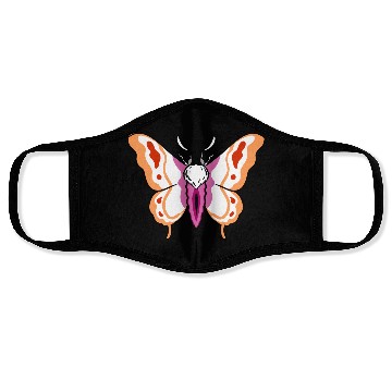 Discover Lesbian Moth Orange Pink Lesbian Pride Face Masks