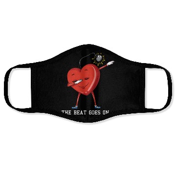 Discover The Beat Goes On Dabbing Heart With Pacemaker Reci Face Masks