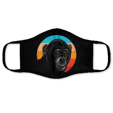 Discover Vintage Chimpanzee Face Gorilla Monkey Lover Face Masks