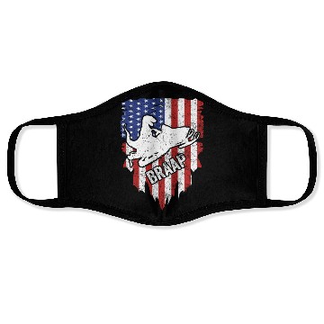 Discover Snowmobile USA Flag Gift Dinosaur Snowmobiling Kid Face Masks