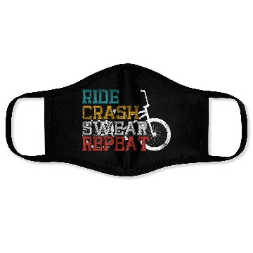 Discover Ride crash swear repeat Face Masks