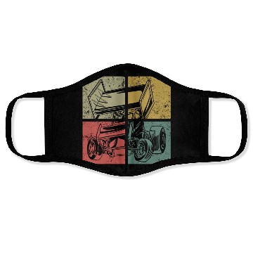 Discover Dirt Track Racing Race Sprint Car Face Masks