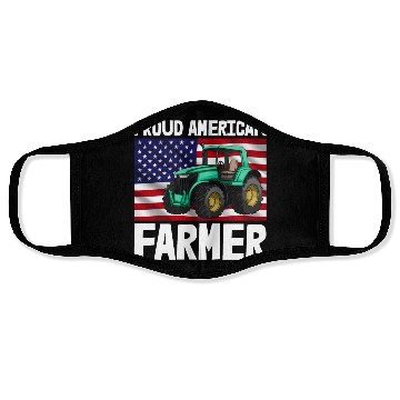 Discover Proud American Farmer Tractor Face Masks