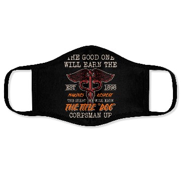 Discover DOC Devil US Navy Corpsman Badass Army Veteran Face Masks