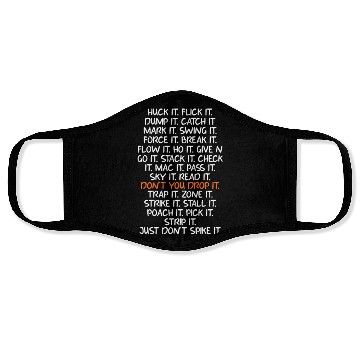 Discover Huck It Flick It Dump It Catch It Ultimate Frisbee Face Masks