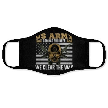 Discover Vintage US Army Combat Engineer 12B Military Pride Face Masks