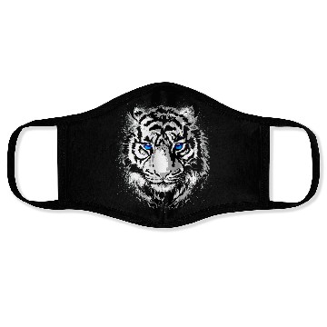 Discover White Tiger Head Portrait - Wildlife Big Cats Face Masks