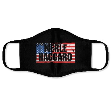 Discover Vintage Graphic Merle Haggard On Flag Face Masks