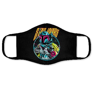 Discover Star Wars Boba Fett Neon Blaster Vintage Graphic Face Masks