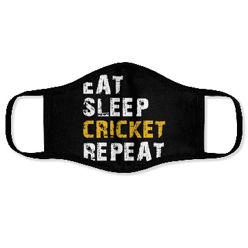 Discover eat sleep cricket Face Masks
