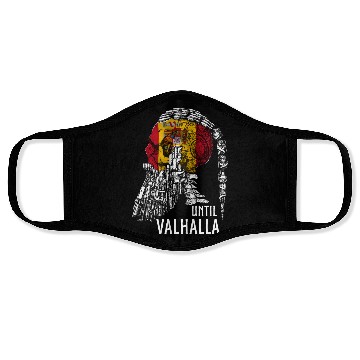 Discover Until Valhalla Viking Skull Spain FLag Face Masks