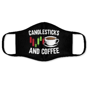 Discover Candlesticks And Coffee Trader Caffeine Lover Face Masks