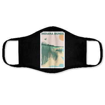 Discover Grass Sunset Indiana Dunes Poster Face Masks