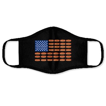Discover Hot Dog American Flag Patriotic Face Masks