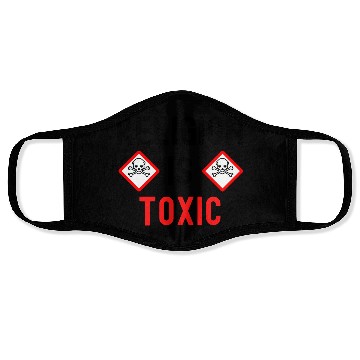 Discover RELIGION Is TOXIC Skull Crossbones toxicity symbol Face Masks