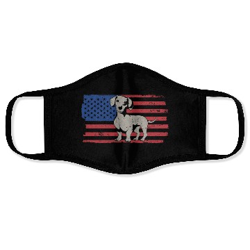 Discover Wiener, Dachshund, US FLAG Face Masks