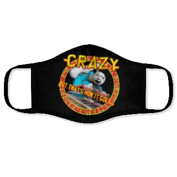 Discover crazy train logo Face Masks