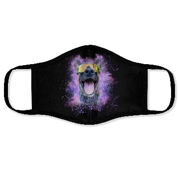 Discover Cool dog in snowboard glasses! Positive and active Face Masks