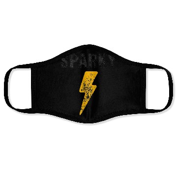 Discover Electrician Funny Sparky Nickname Lightning Bolt Face Masks