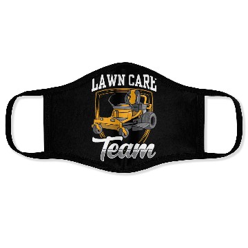 Discover Lawn Care Team Cut Mower Mowing Grass Face Masks