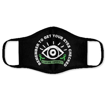 Discover Glaucoma Awareness Survivor Beat Warrior graphic Face Masks