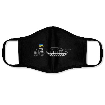 Discover Ukrainian Tractor Pulling Tank With Ukraine Flag Face Masks
