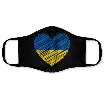 Discover I Stand With Ukraine Ukrainian Heart Flag Face Masks