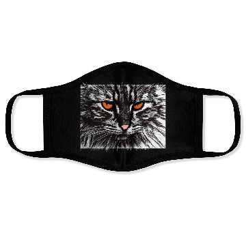 Discover funny cat face Face Masks