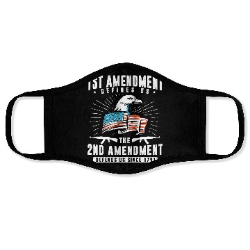 Discover 1st amendment defines us, 2nd defends us Face Masks