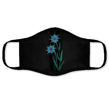 Discover Blue Cornflowers - Floral Artwork With Spring Face Masks