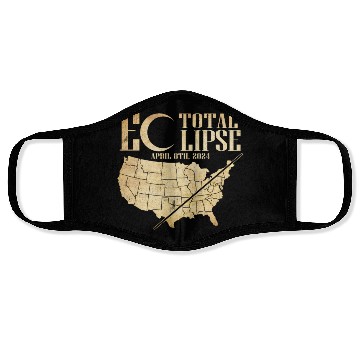 Discover USA Map Path Of Totality 4.8.24 Total Eclipse Face Masks