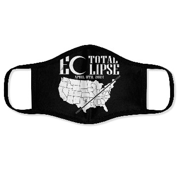 Discover USA Map Path Of Totality 4.8.24 Total Eclipse Face Masks