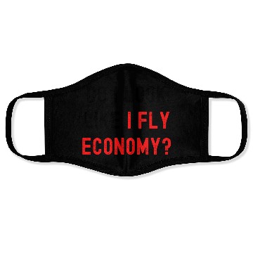 Discover Do I Look Like I Fly Economy, Distressed Red Black Face Masks