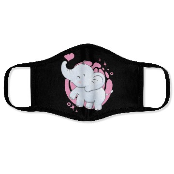 Discover Cute Elephant Baby Elephant Lover Face Masks