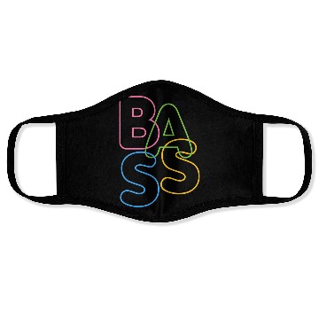 Discover Modern LGBTQ Color BASS Typography for bassists Face Masks