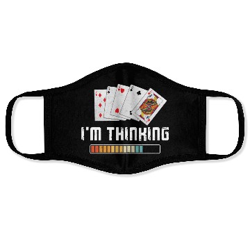 Discover Poker Cards Vintage I'M Thinking Face Masks