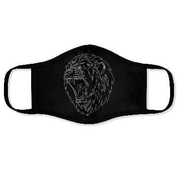 Discover lion black roar Face Masks