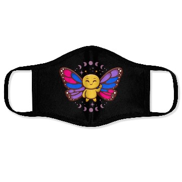 Discover Bisexual Flag Monarch Butterfly Insect Subtle Face Masks
