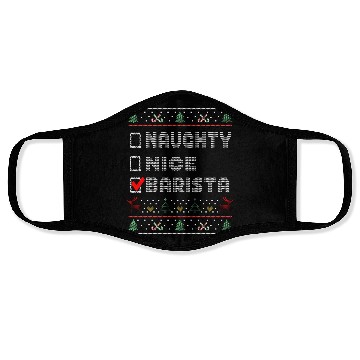 Discover Naughty Nice Barista, Matching Christmas Group Face Masks
