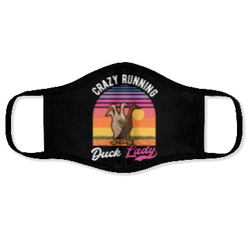 Discover Crazy Running Duck Lady Indian Face Masks