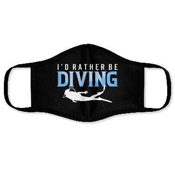 Discover I'd Rather Be Diving - Ocean Diving Instructor Face Masks