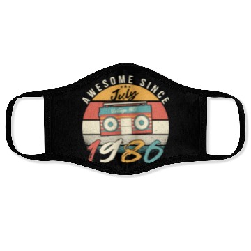 Discover Building Year 1986 In July Face Masks