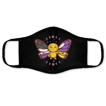 Discover Gender Non-Binary Monarch Butterfly Subtle Pride Face Masks