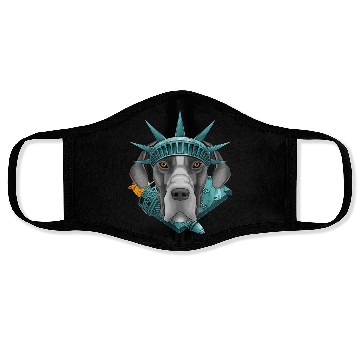 Discover Statue Of Liberty Great Dane 4th Of July Dog USA A Face Masks