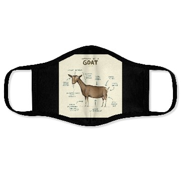 Discover anatomy of a goat greeting card Face Masks