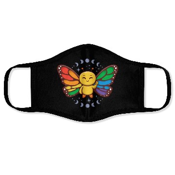 Discover LGBTQ Rainbow Flag Monarch Butterfly Pride Month Face Masks